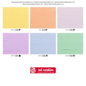 Set acrylique 6 tubes 20ml - Assortiment de couleurs pastels -Art Création