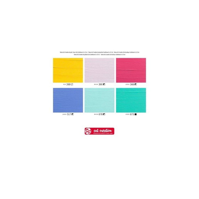 Set acrylique 6 tubes 20ml - Palette couleurs caraïbes - Art Création