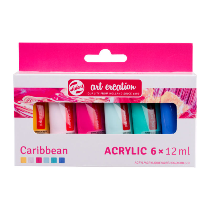 Set acrylique 6 tubes 20ml - Assortiment couleurs caraïbes - Art Création