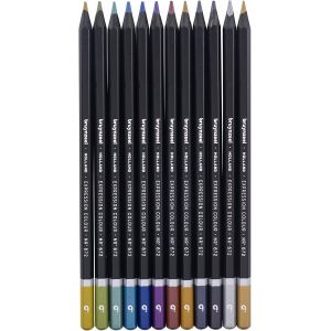 Boîte de 12 crayons de couleur métalliques mine solide 3mm- Bruynzeel