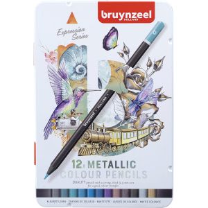 Boîte de 12 crayons de couleur métalliques - Bruynzeel