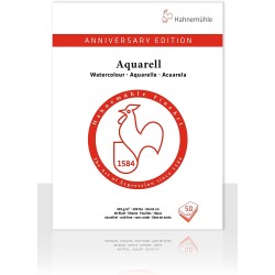 Bloc Aquarelle Edition Anniversaire - couleur blanche - 425g/m² - Hahnemühle