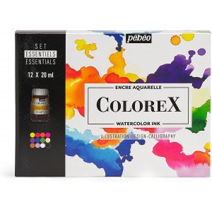 Set encre Colorex essentiels - couleurs vives et lumineuses - Pébéo