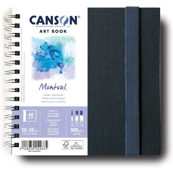 Carnet de Voyage Canson Monval 15f 20x20 300g grain fin