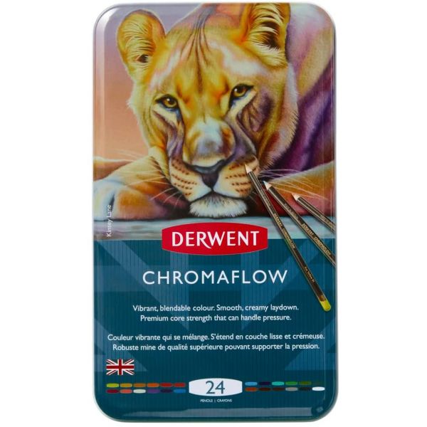 Boîte de 24 crayons Chromaflow pour coloriage et dessin - Derwent