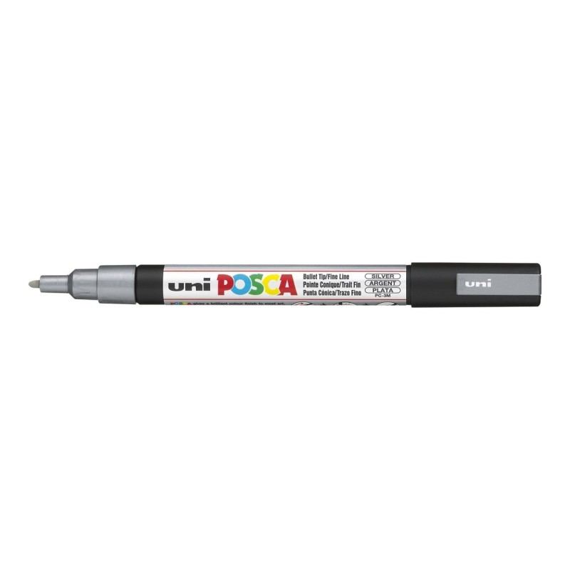 Set de 4 POSCA - pointe calibrée fine permanente - couleur argent - PC3M