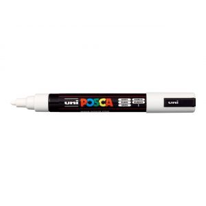 Set de 4 POSCA - pointe calibrée moyenne PC5M - couleur blanche