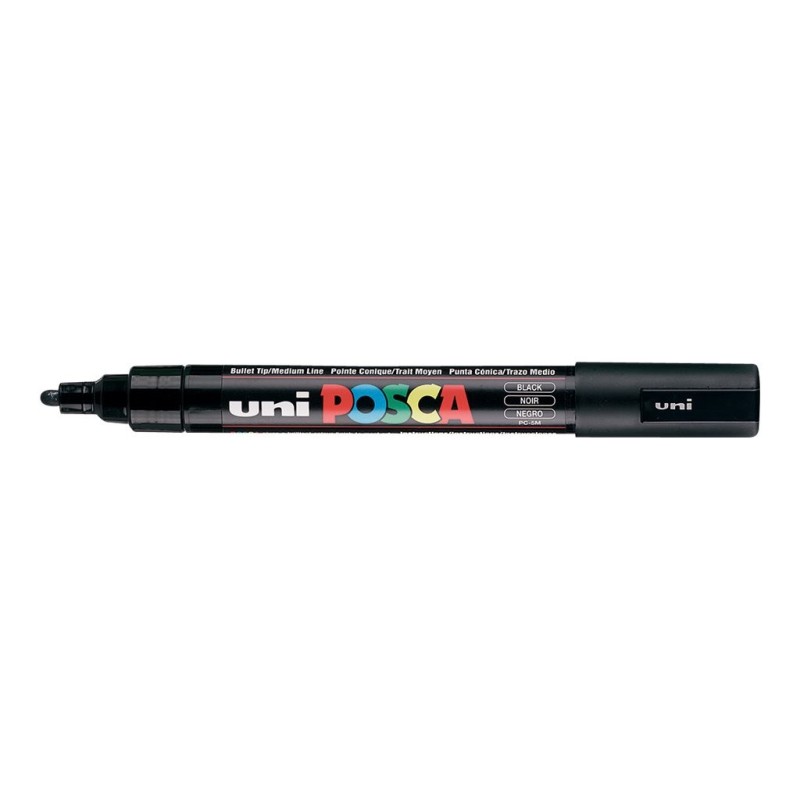 Set de 4 POSCA - pointe calibrée moyenne PC5M - couleur noir 