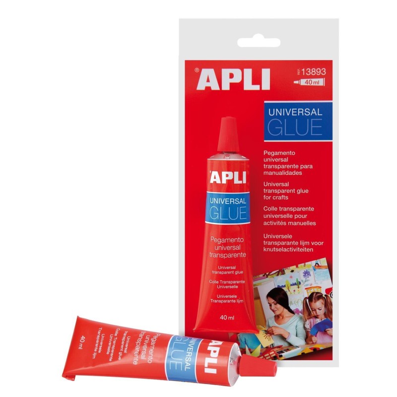 Colle transparente universelle - Forte et résistante à l'eau pour tout support - 40ml - Apli
