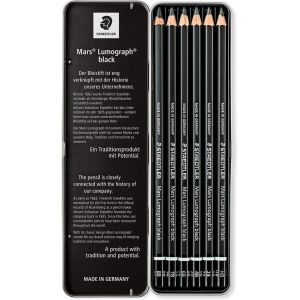 Boîte de 6 crayon graphite Mars Lumograph Black - Staedtler