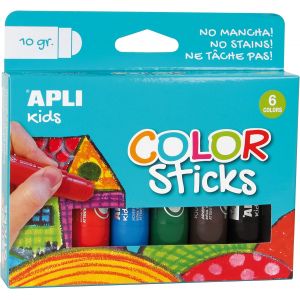 Set de 6 sticks de gouache solide