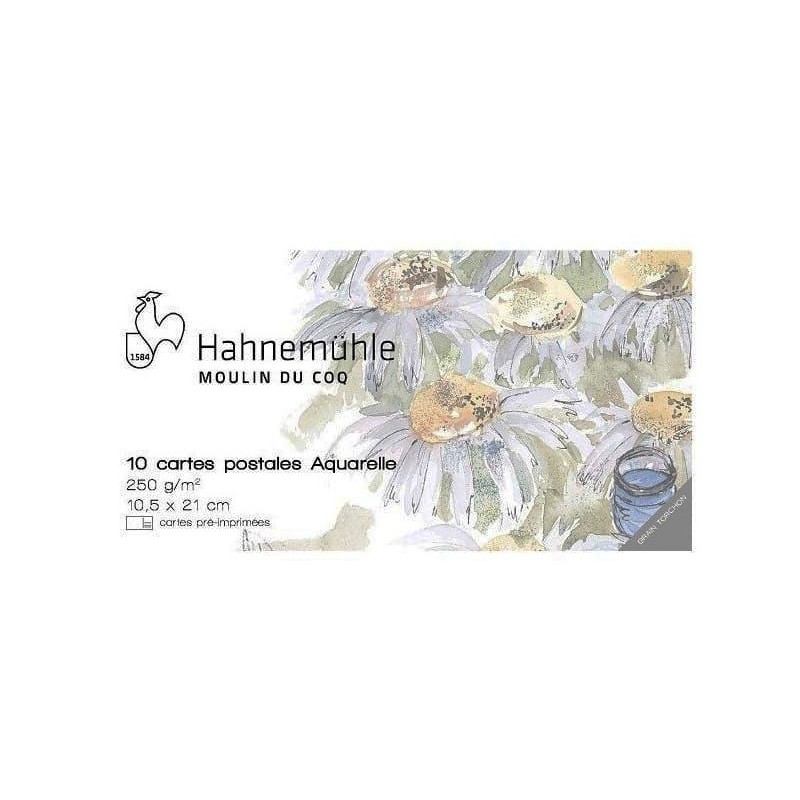 Carte postale grain torchon - 250gr - 10.5x21cm - pré-imprimées au verso - Hahnemühle