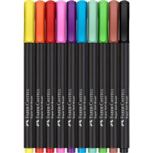 Set de 10 feutres Black édition - Couleurs lumineuses et brillantes - Faber-Castell