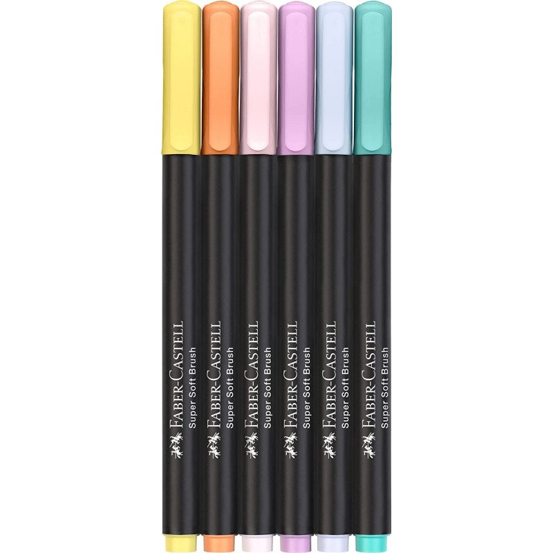 Set de 6 feutres Black édition - couleurs pastels -  Faber-Castell