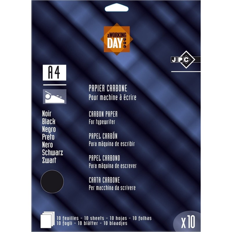 Papier carbone noir - 10 feuilles A4 - adapté pour machine à écrire -  Wonday