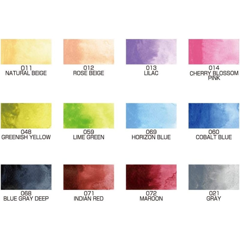 Set de 12 godets d'aquarelle Gansai