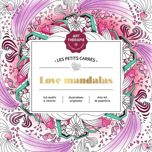 Couverture Love mandalas 100 motifs à colorier - Livre - Hachette Pratique 