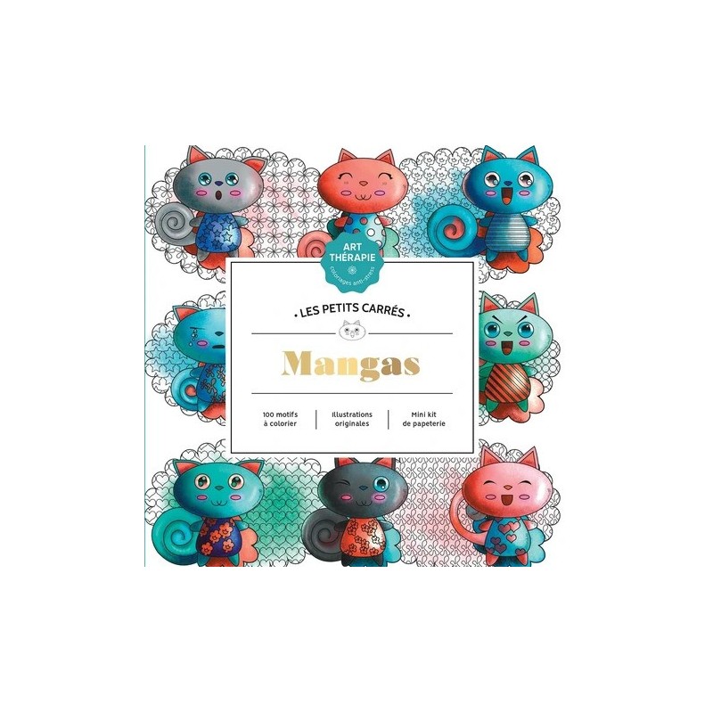 Couverture 100 motifs à colorier manga - Livre - Hachette Pratique