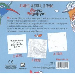 Je médite, je coloris, je dessine - Oiseaux magnifiques - Livre - Hugo New Life 