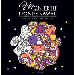 Coloriage Mon petit monde Kawai - Couverture livre - Dessain et Tolra 
