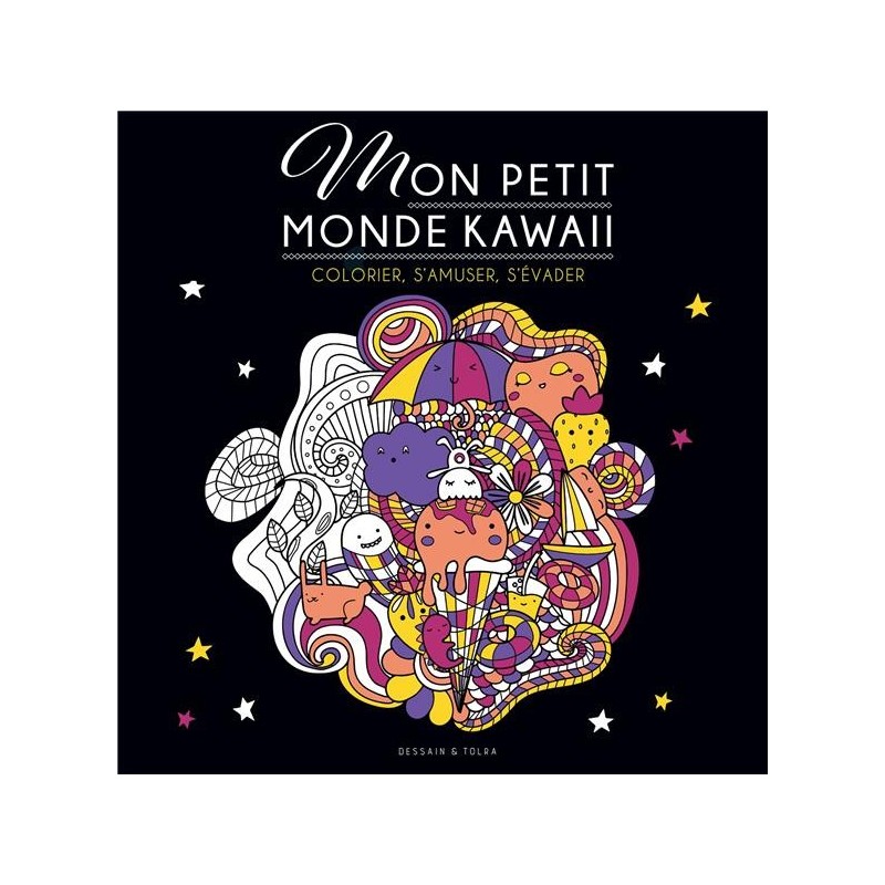 Coloriage Mon petit monde Kawai - Couverture livre - Dessain et Tolra 