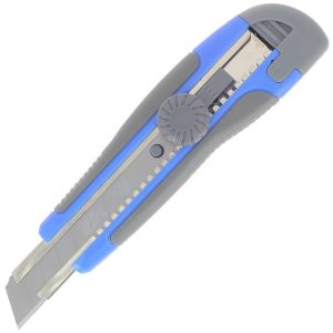 Cutter plastique bi-matière 18mm + 2 lames - acier inoxydable -  Wonday