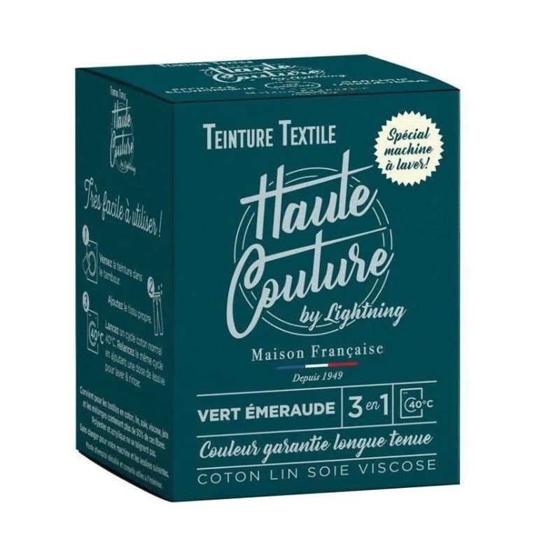 Teinture textile -350gr - Couleur vert émeraude - haute Couture Lightning 