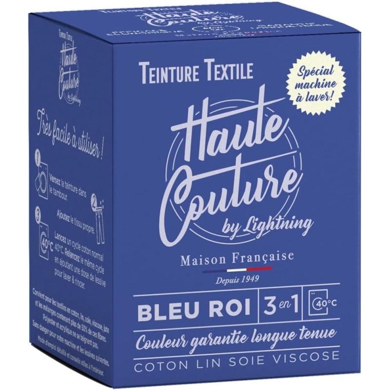 Teinture textile -350gr - Couleur bleu roi - haute Couture