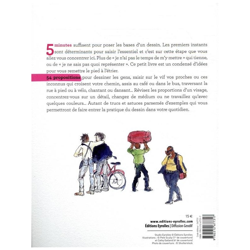 5 minutes pour dessiner... Les Gens - 128 pages -  Livre dessin 