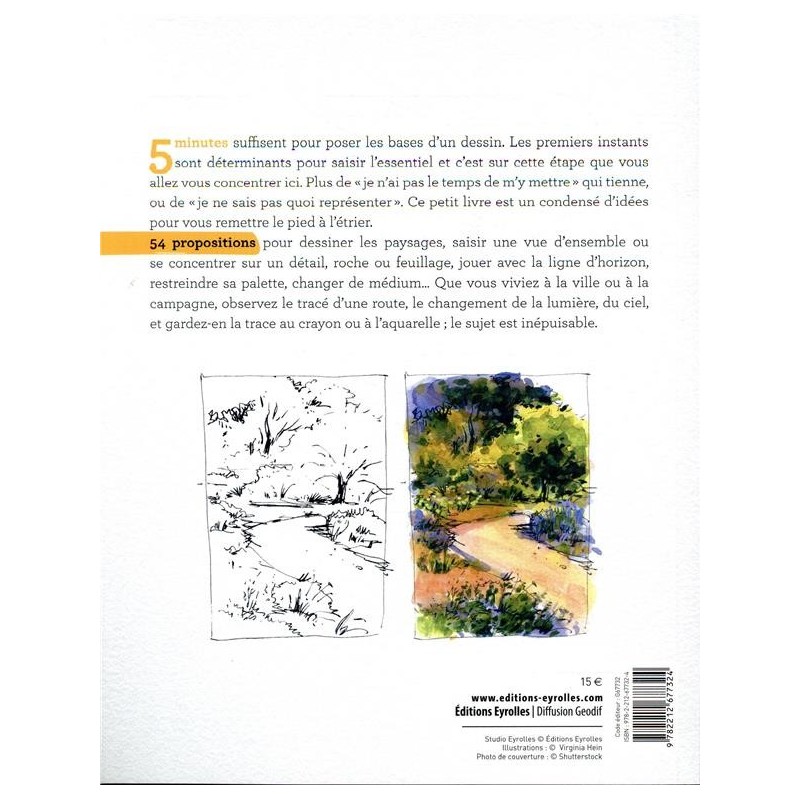 5 minutes pour dessiner... Les Paysages - Virginia Hein - Livre