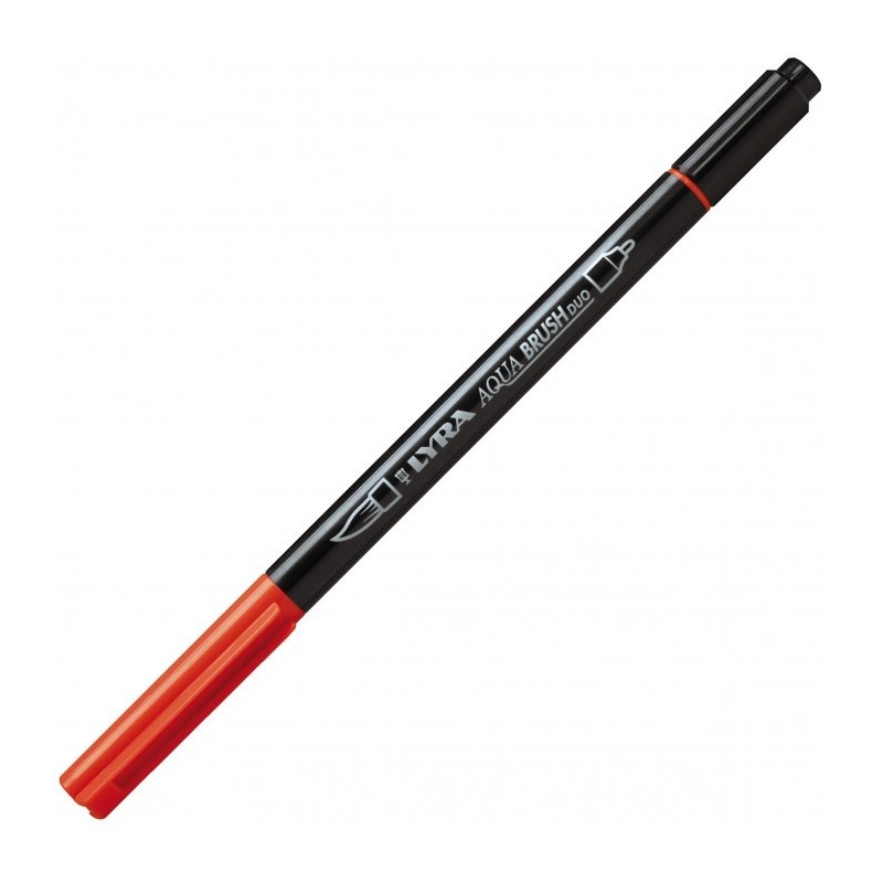 Set Aqua Brush Duo - 6 couleurs primaires - feutres aquarellables double pointe : 1 pointe moyenne et 1 pointe pinceau -   Lyra