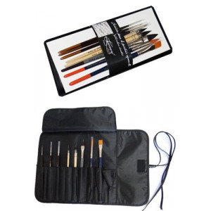 Kit pinceaux aquarelle - Trousse + 8 pinceaux - Léonard