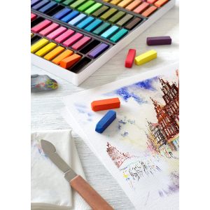 Set de 24 demi-pastels secs - couleurs brillantes - Faber-castell