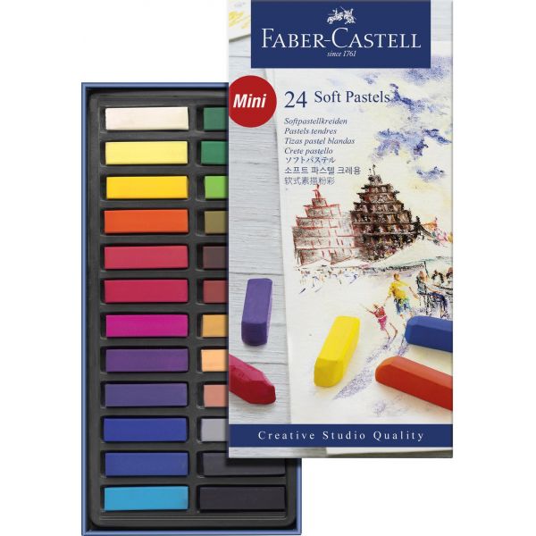 Set de 24 demi-pastels secs tendres - couleurs lumineuses  - Faber-castell
