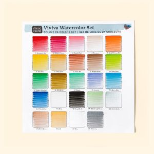 Set aquarelle "Colorsheets” en liège - 24 couleurs intenses et transparentes - Viviva
