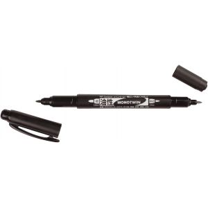 Marqueur MONO twin noire - double pointe : fine 0.4mm et large 0.8mm - Tombow