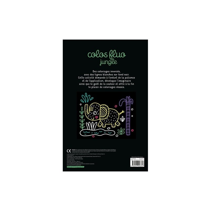 Colos Fluo - Jungle - 30 coloriages - résumé livre