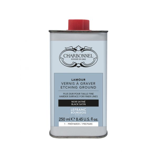 Vernis pour gravure Lamour - Noir satiné 250ml - lithographie, gravure sur métal - Charbonnel 