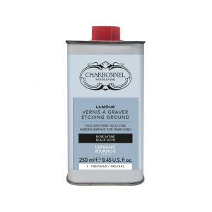 Vernis pour gravure Lamour - Noir satiné 250ml - lithographie, gravure sur métal - Charbonnel 