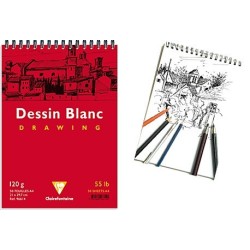 Bloc pour dessin et croquis Clairefontaine spiralé 125gr