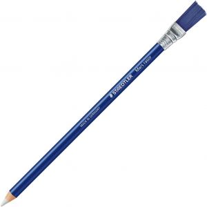 Crayon gomme avec brosse - Abrasif pour l'encre de stylos-bille, feutres d'écriture et de coloriage - Staedtler