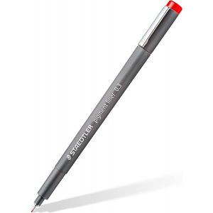Etui de 6 feutres calibrés de couleurs - Pigment Liner 0,3 mm - Excellente résistante à l'eau et la lumière - Staedtler