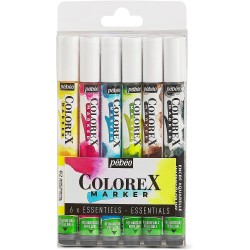 Set 6 marqueurs aquarelle Colorex - Couleurs transparentes et lumineuses - Pébéo