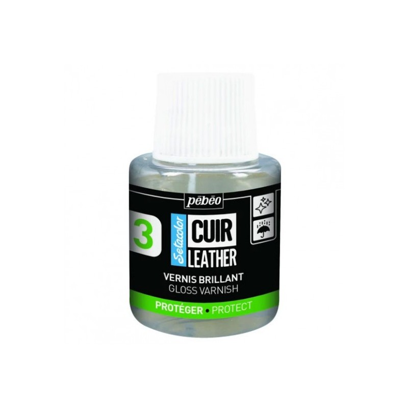 Vernis brillant - Setacolor cuir - flacon 110ml - protège des rayures et frottements - Pébéo