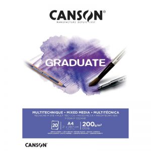Bloc Graduate Mix-média 200gr - 21x29.7cm A4 - Canson