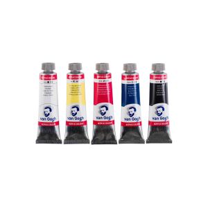 Set de 5 tubes 40ml d'acrylique Van Gogh - Haute pigmentation pour des couleurs intenses - Parfait pour les débutants, les étudi