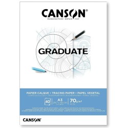 Bloc Graduate papier calque - 40 feuilles 70g - stylos, crayons et pointes tubulaires - Canson