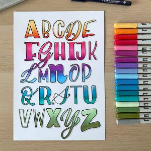 Set 5 feutres à alcool ABT PRO - Couleurs basics - effets de profondeur et ombrage -Tombow