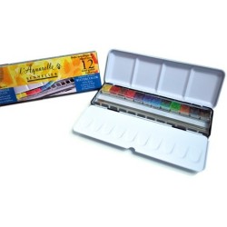 Aquarelle Sennelier extra fine - Nouvelle aquarelle au miel de Sennelier - boîte d'aquarelle de 12 demi-godets