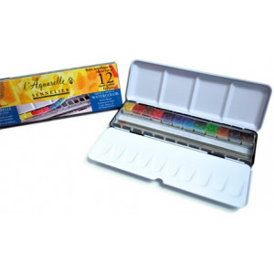 Boîte d'aquarelle extra-fine - 24 demi-godets - Winsor & Newton - Creastore